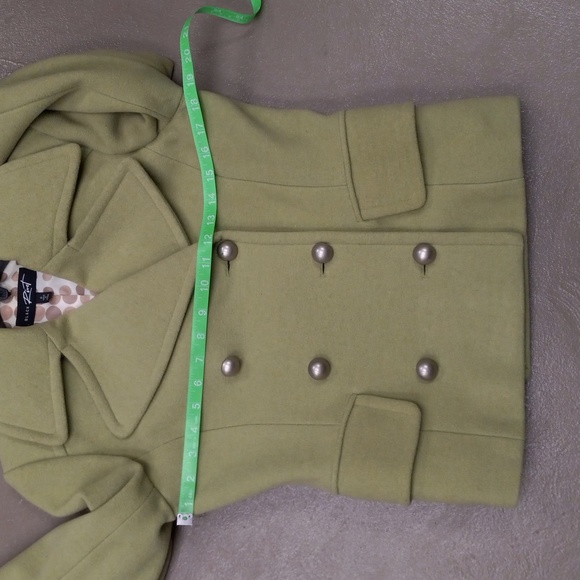 Black Rivet Sage Colored, Button Down, Pea Coat - Picture 12 of 15